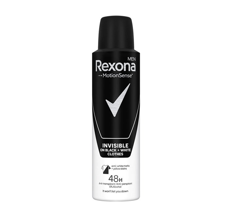 REXONA MEN INVISIBLE BLACK WHITE ANTYPERSPIRANT W SPRAYU DLA MĘŻCZYZN 200ML