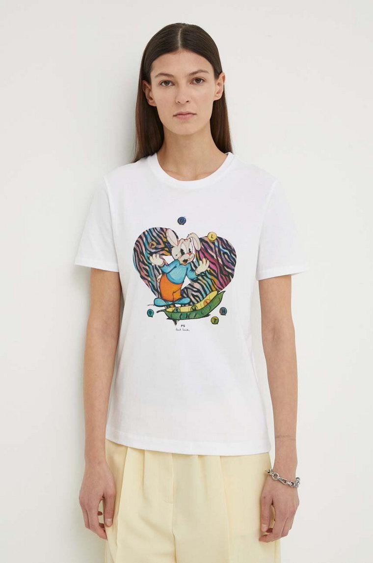 PS Paul Smith t-shirt bawełniany damski kolor biały