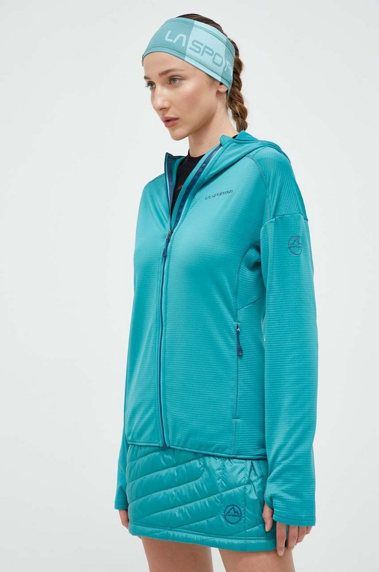 La Sportiva bluza sportowa Upendo Hoody kolor zielony z kapturem gładka