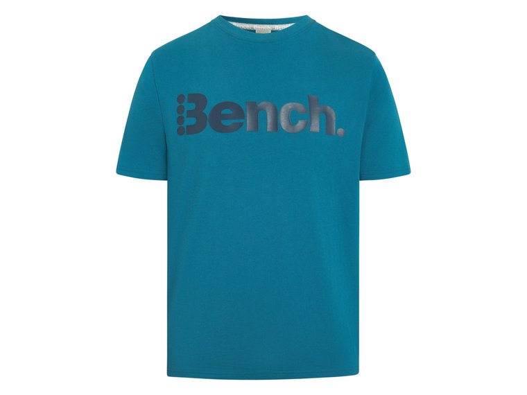 BENCH T-shirt męski bawełniany z napisem (M, Petrol)