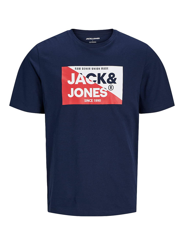 Jack & Jones Koszulka "Nolan" w kolorze granatowym