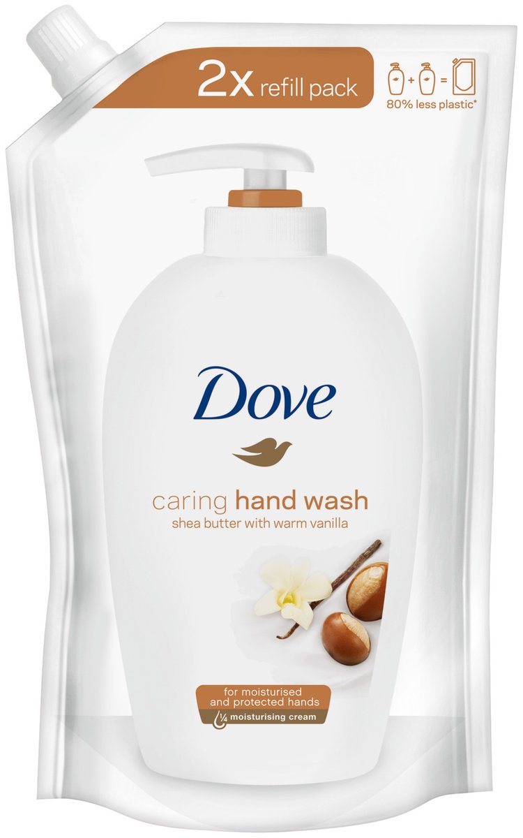 Dove, Caring, pielęgnujące mydło w płynie zapas Shea Butter & Warm Vanilla, 500 ml