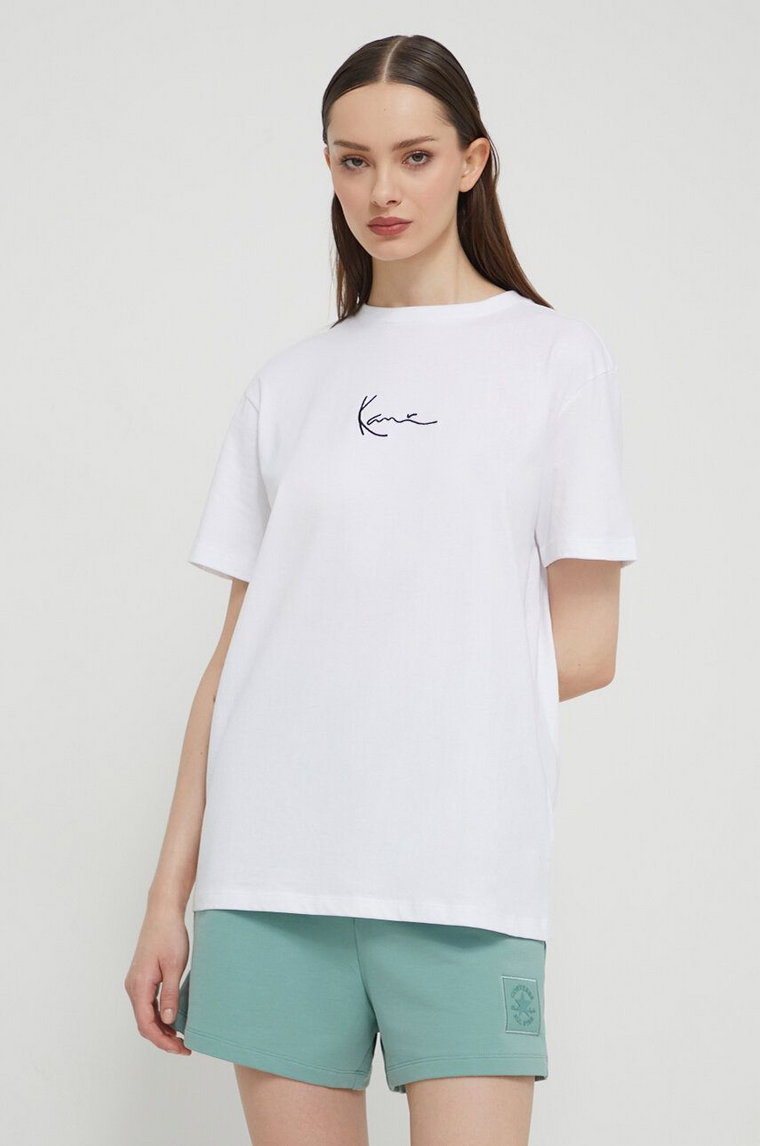 Karl Kani t-shirt bawełniany damski kolor biały