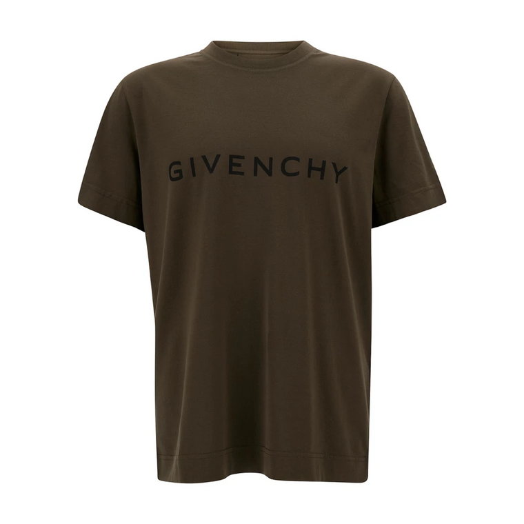 Zielony T-shirt z Kontrastowym Nadrukiem Givenchy