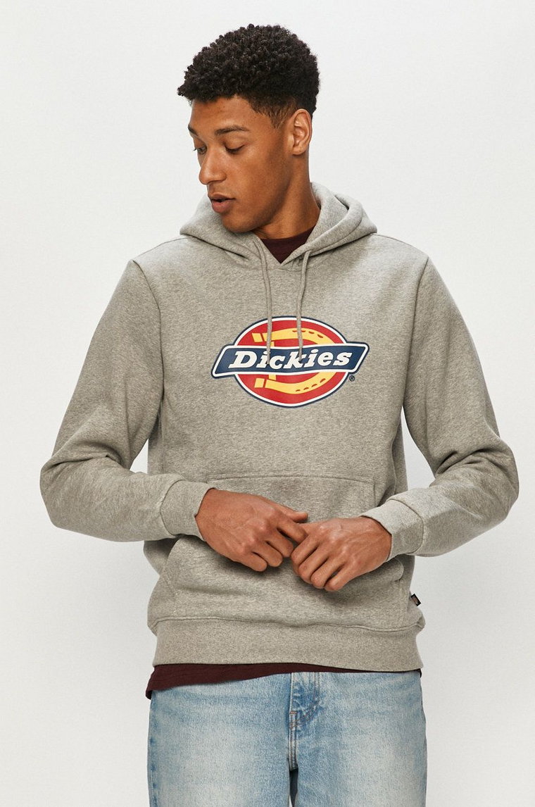 Dickies Bluza męska kolor szary z kapturem z nadrukiem DK0A4XCBGYM-GREYMELANG