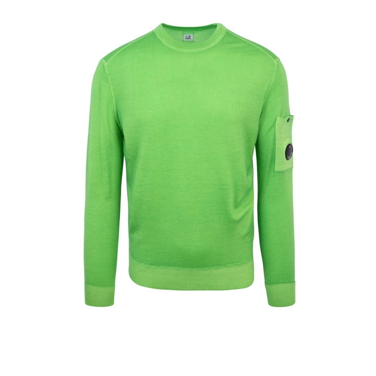 Zielone Swetry z Unikalną Aplikacją Soczewki C.p. Company