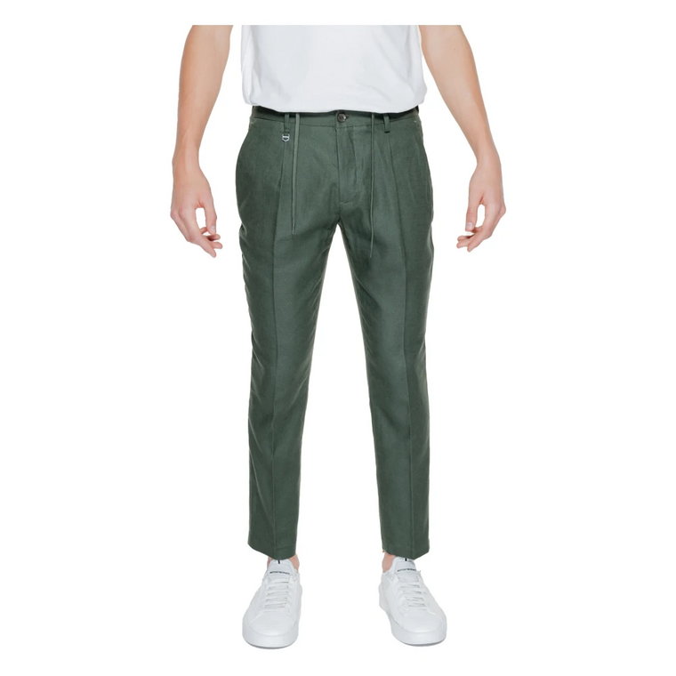 Zielone Spodnie z Lnu na Zamek Antony Morato