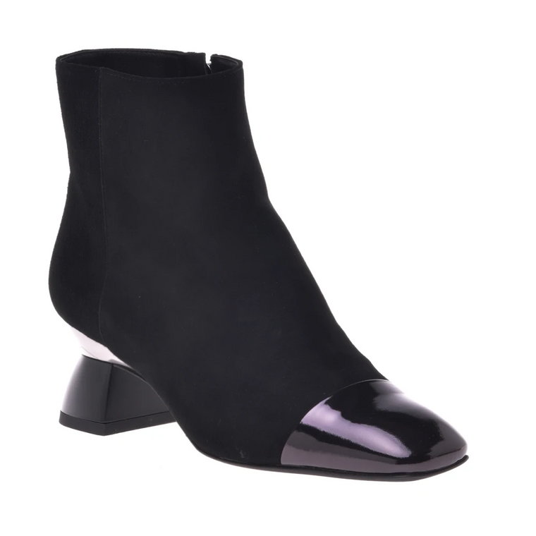 Ankle boots in black suede and lether Baldinini