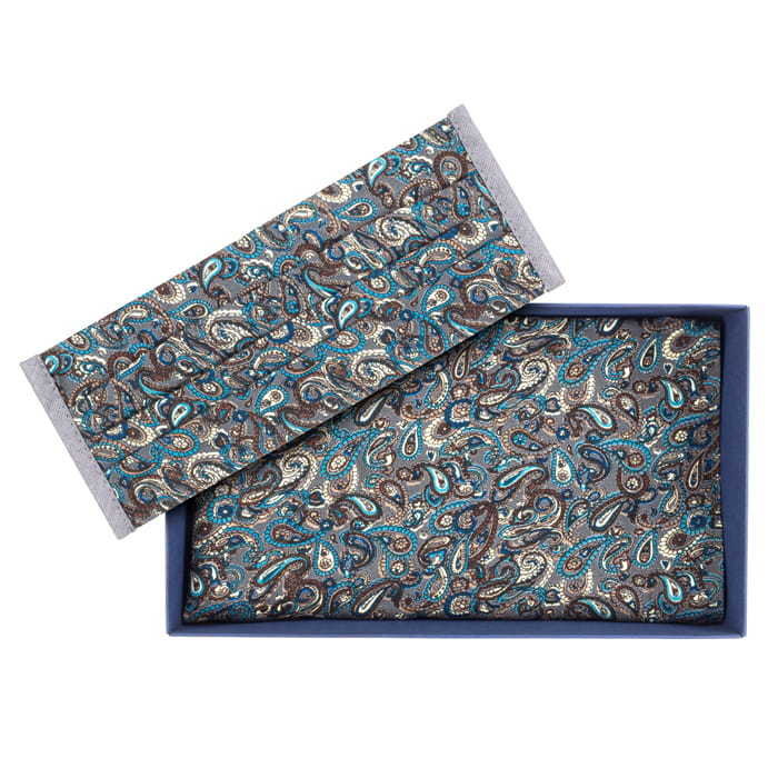 Zestaw prezentowy dla mężczyzny w kolorze niebieskim: maseczka + poszetka zapakowane w pudełko EM 9
