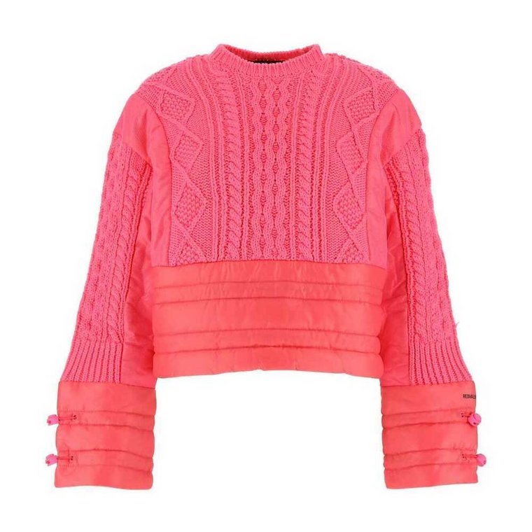 Fluo Pink Acryl i wełniany sweter RED Valentino