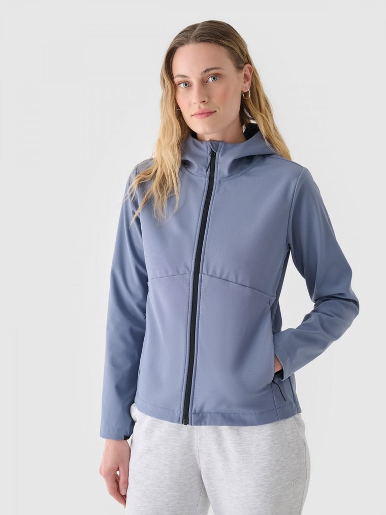 Damska kurtka softshell 4F 4FWAW24TSOFF356 - niebieska