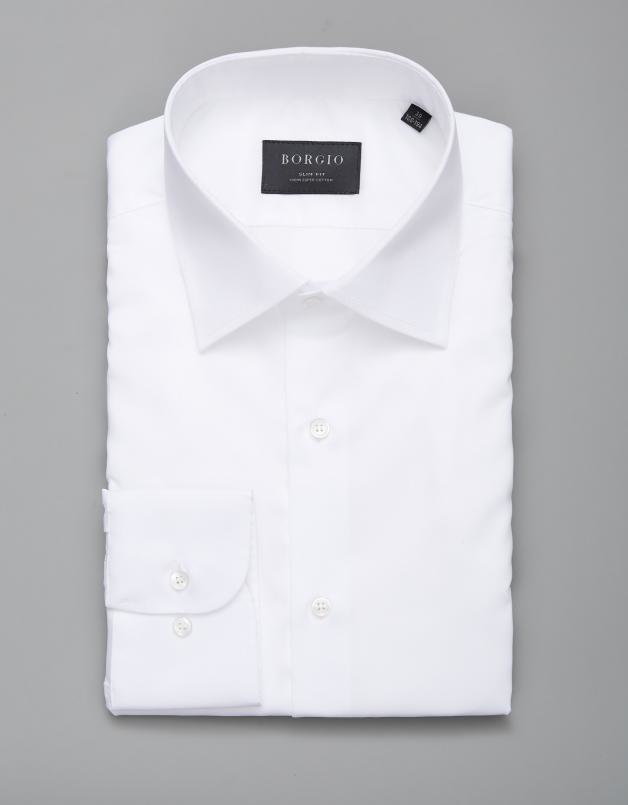 koszula męska bawełniana lavello  długi rękaw biały slim fit 00254
