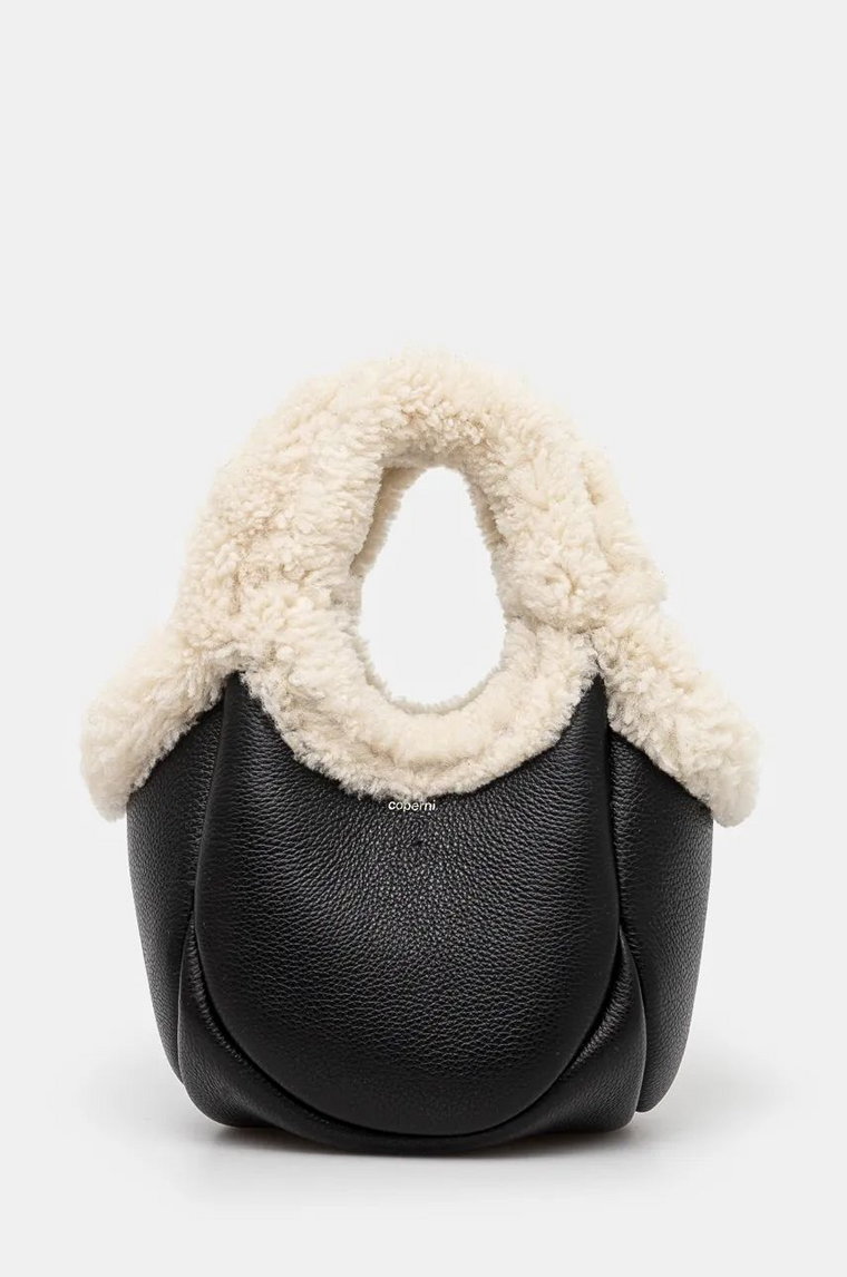 Coperni torebka skórzana Shearling Mini Bucket Swipe Bag kolor czarny COPBA69840S