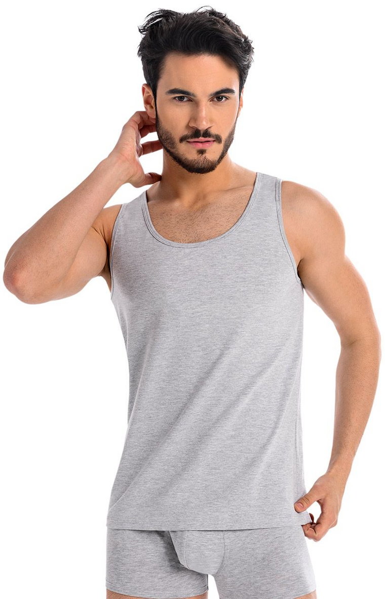 Szary podkoszulek męski tank top Eli, Kolor szary, Rozmiar 3XL, Teyli