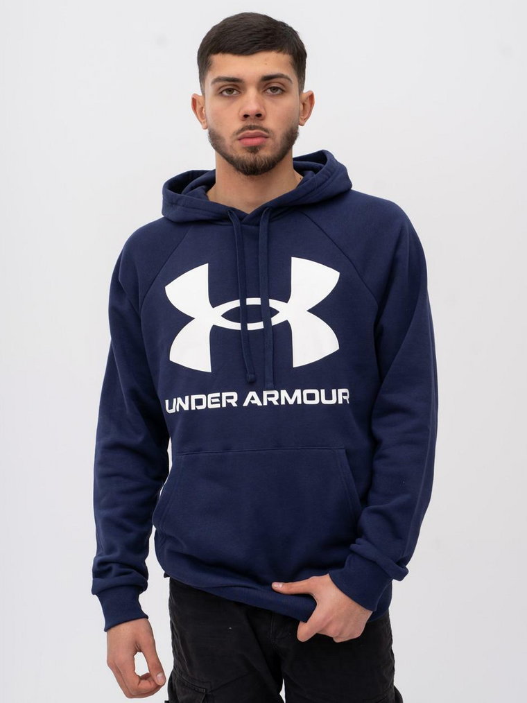 Bluza Z Kapturem Under Armour Rival Fleece Big Logo Granatowa