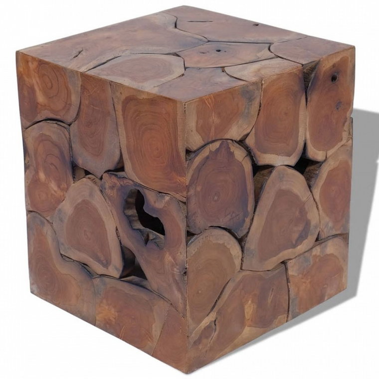 Taboret z drewna tekowego 40x40x45 cm kod: V-243472