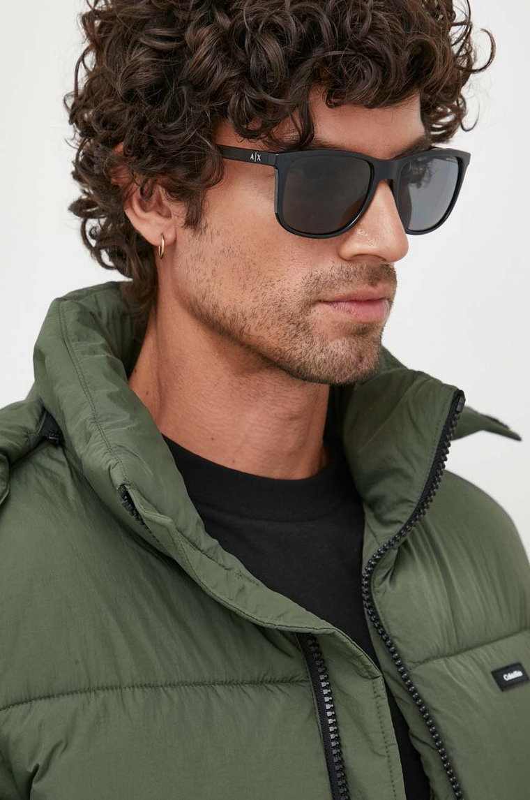 Armani Exchange okulary przeciwsłoneczne męskie kolor czarny 0AX4070S