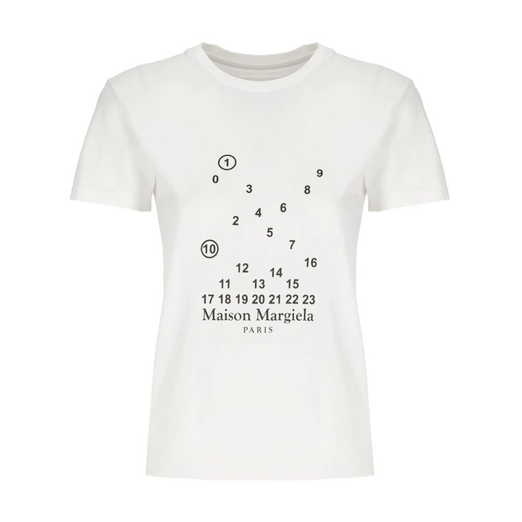 Biała Bawełniana Koszulka z Ikonicznym Logo Maison Margiela