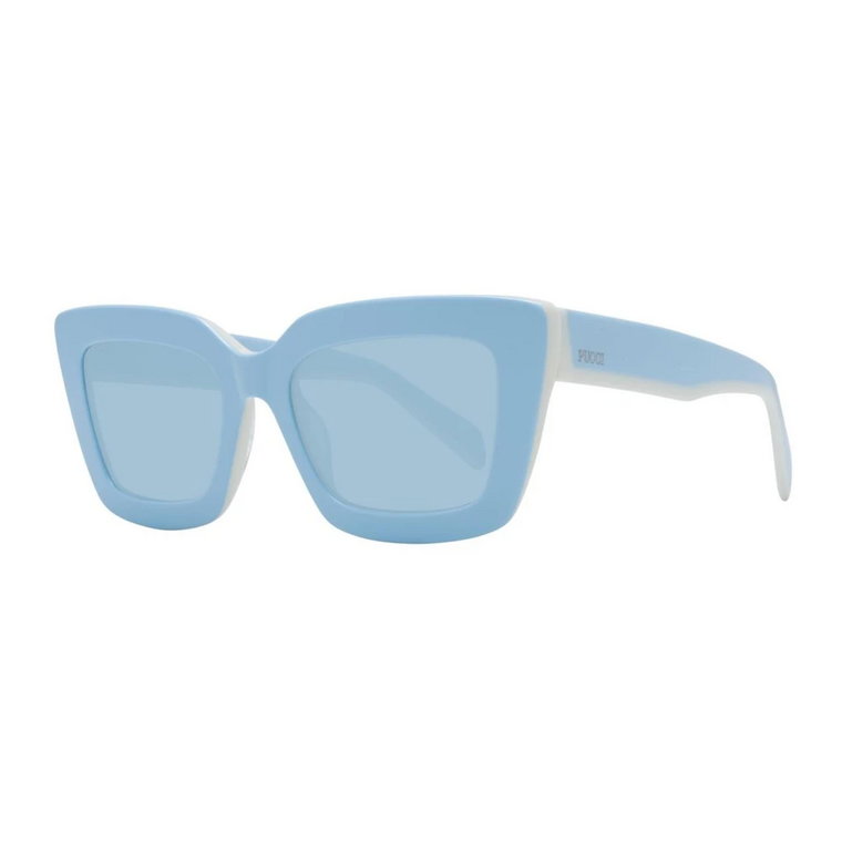 Niebieskie Okulary Przeciwsłoneczne w Kształcie Prostokąta z Ochroną UV Emilio Pucci
