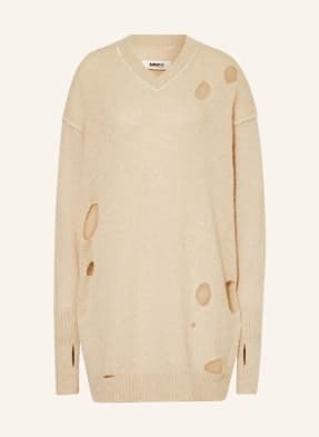 mm6 Maison Margiela Sweter Z Dodatkiem Alpaki beige