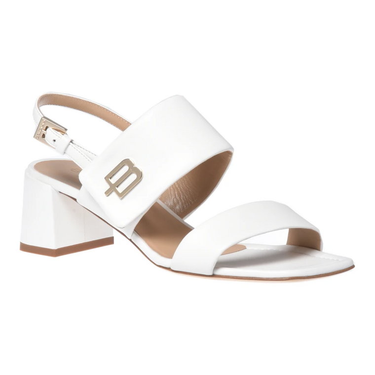 Sandal in white nappa leather Baldinini