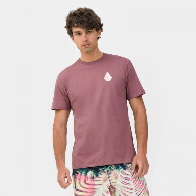 Męski t-shirt z nadrukiem Volcom Zenner Bsc Sst - różowy