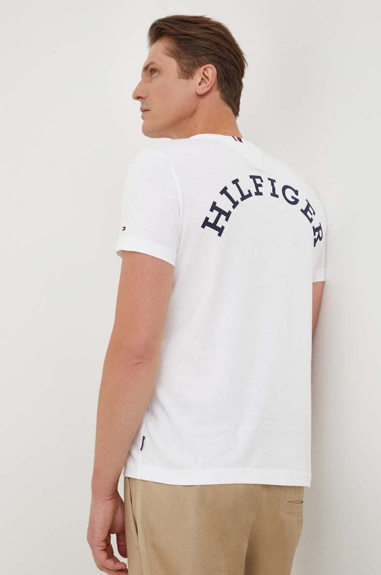 Tommy Hilfiger t-shirt bawełniany męski kolor biały z nadrukiem MW0MW33686