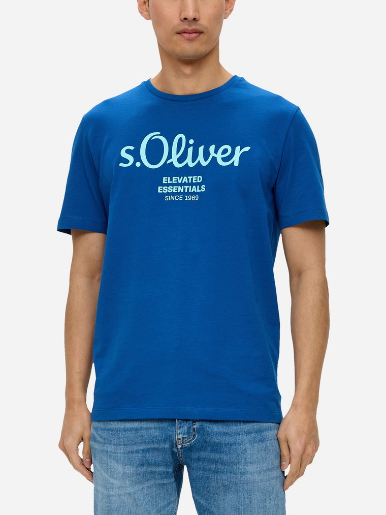 Koszulka męska s.Oliver 10.3.11.12.130.2139909-56D1 L Niebieska (4099974204039). T-shirty męskie