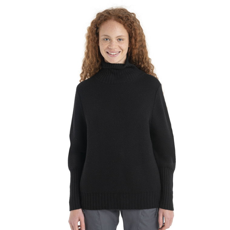 Damski sweter Icebreaker Merino Seevista Funnel Neck Sweter black - L