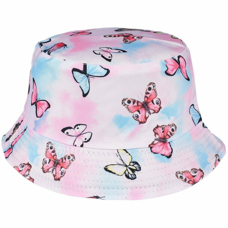 Różowe motylki dwustronny kapelusz dziecięcy bucket hat KAP-MD