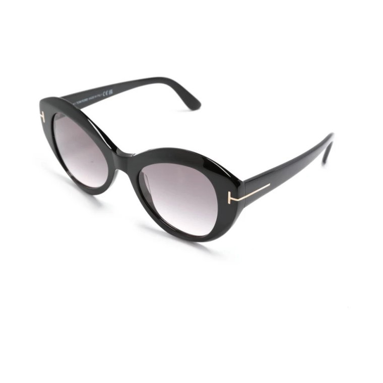 Czarne okulary przeciwsłoneczne z oryginalnymi akcesoriami Tom Ford