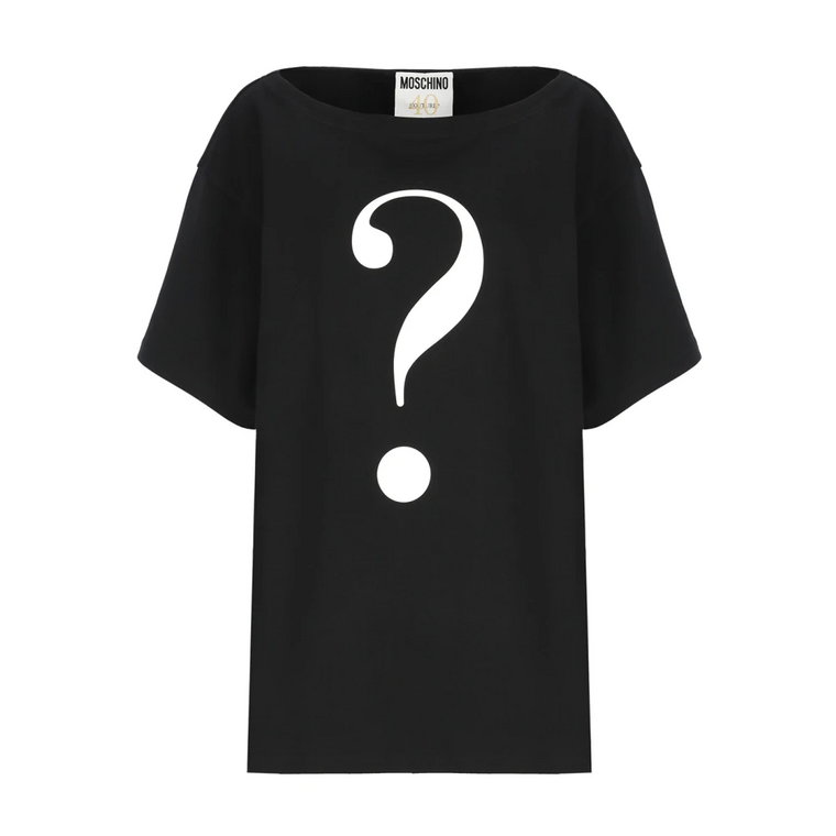 Czarna Koszulka z Kontrastowym Logo Moschino