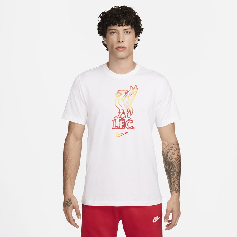 Męski T-shirt piłkarski Nike Liverpool F.C. - Biel