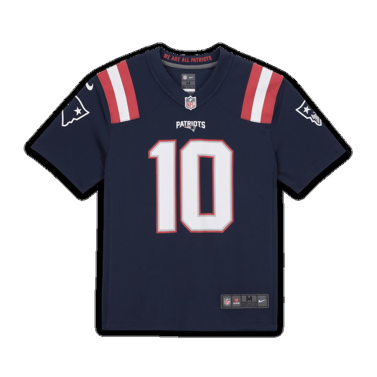 Koszulka do futbolu amerykańskiego dla dużych dzieci NFL New England Patriots (Mac Jones) - Niebieski