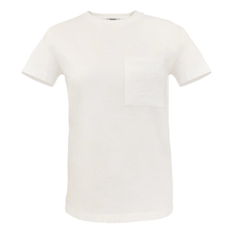 Klasyczna Biała Koszulka z Kieszenią na Piersi Max Mara