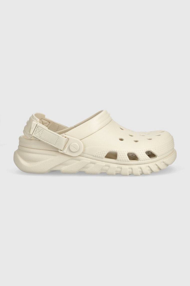 Crocs klapki Duet Max II Clog damskie kolor beżowy na platformie 208776