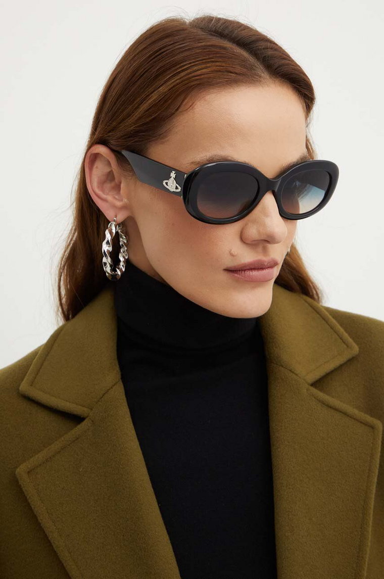 Vivienne Westwood okulary przeciwsłoneczne damskie kolor czarny VW505100153