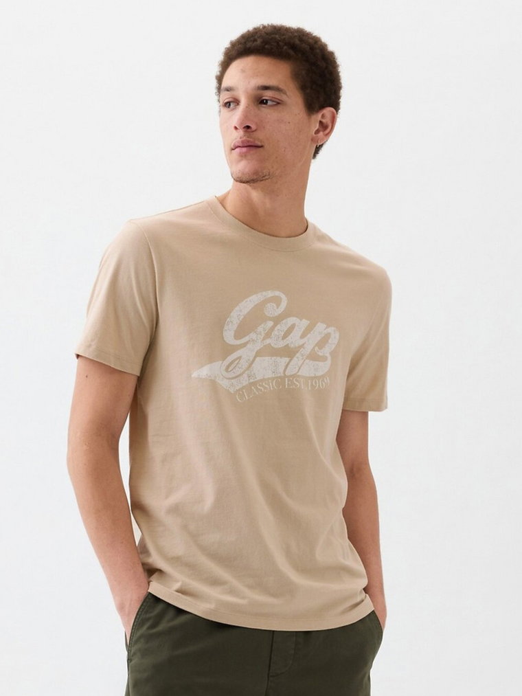 Koszulka bawełniana długa męska GAP 866779-00 S Beżowa (1200132693432). T-shirty męskie