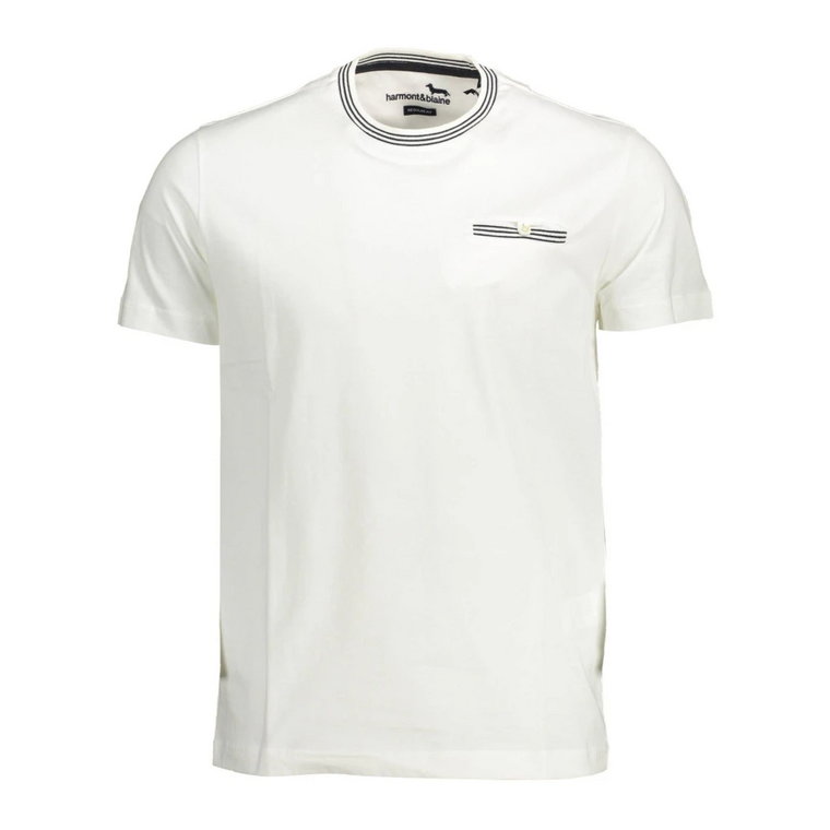 Biały T-shirt Męski, Regular Fit, 100% Bawełna Harmont & Blaine