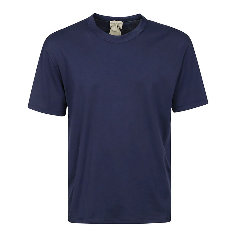 Niebieski Bawełniany T-shirt z krótkim rękawem Ten C