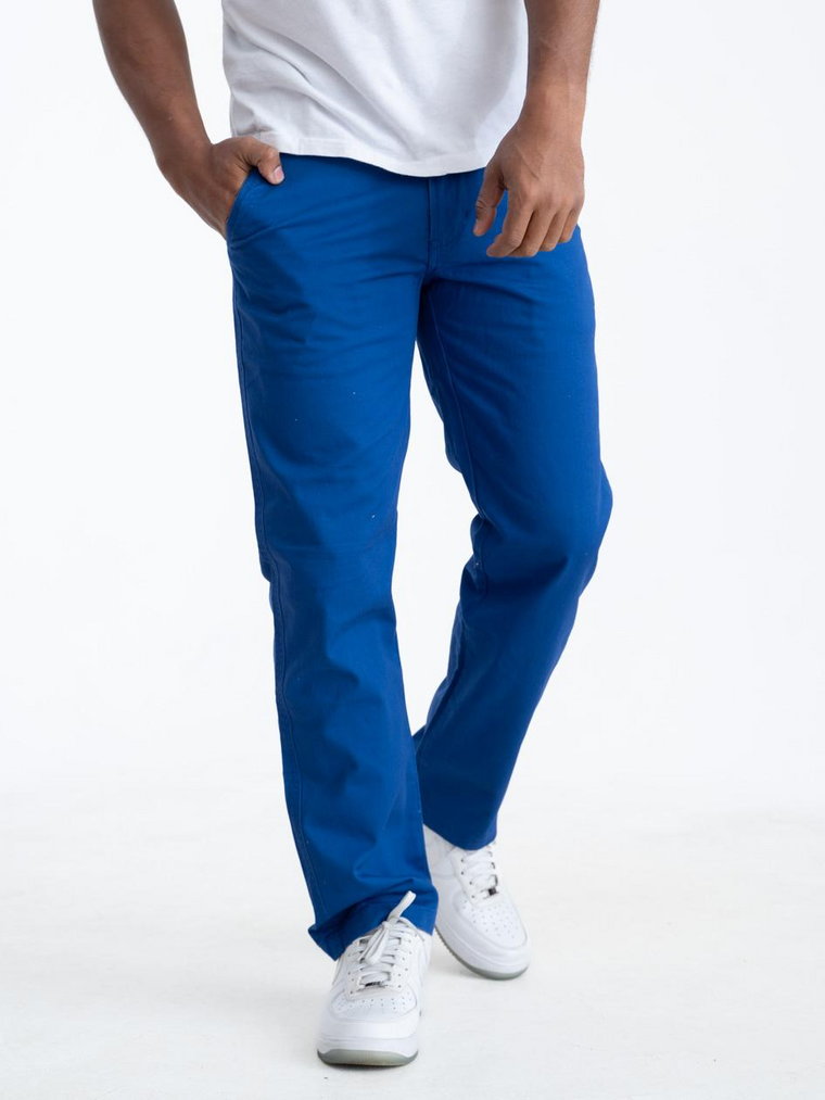 Spodnie Materiałowe Chino Męskie Niebieskie Raw Blue Chino