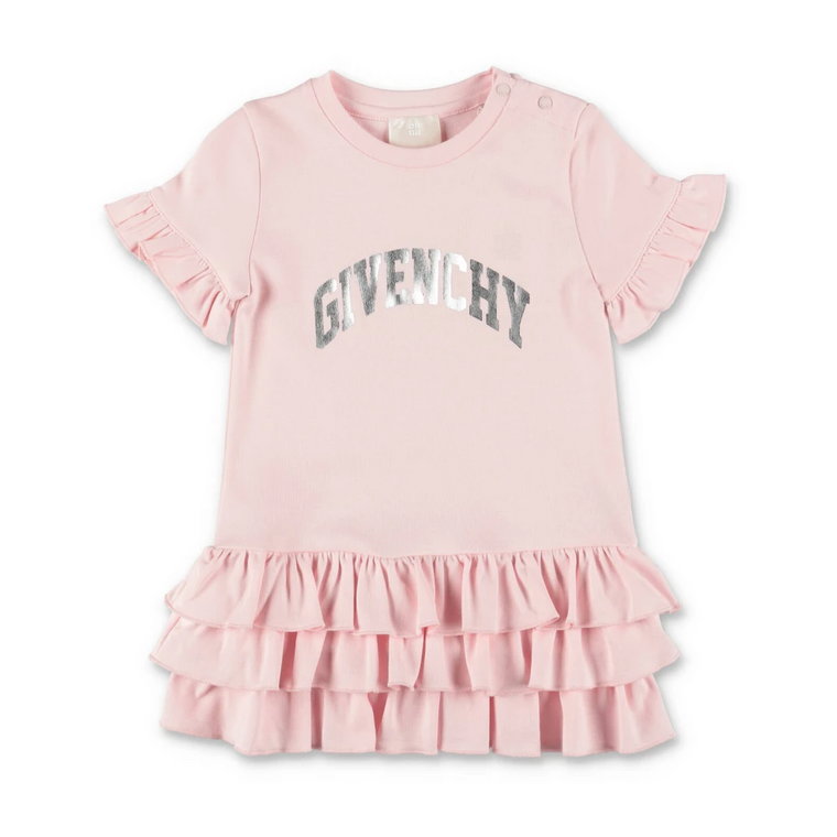 Urocza Różowa Bawełniana Sukienka dla Dziewczynek Givenchy