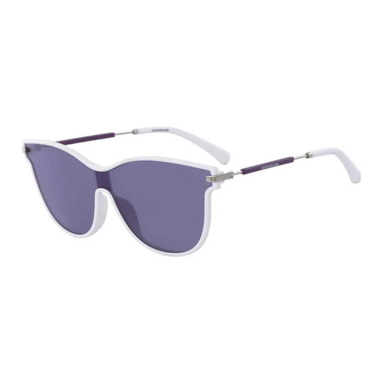 Białe okulary przeciwsłoneczne Ckj18702S Calvin Klein