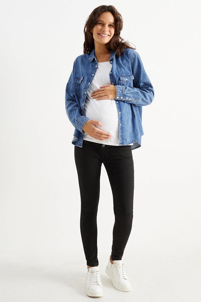 C&A Dżinsy ciążowe-skinny jeans, Czarny, Rozmiar: 44