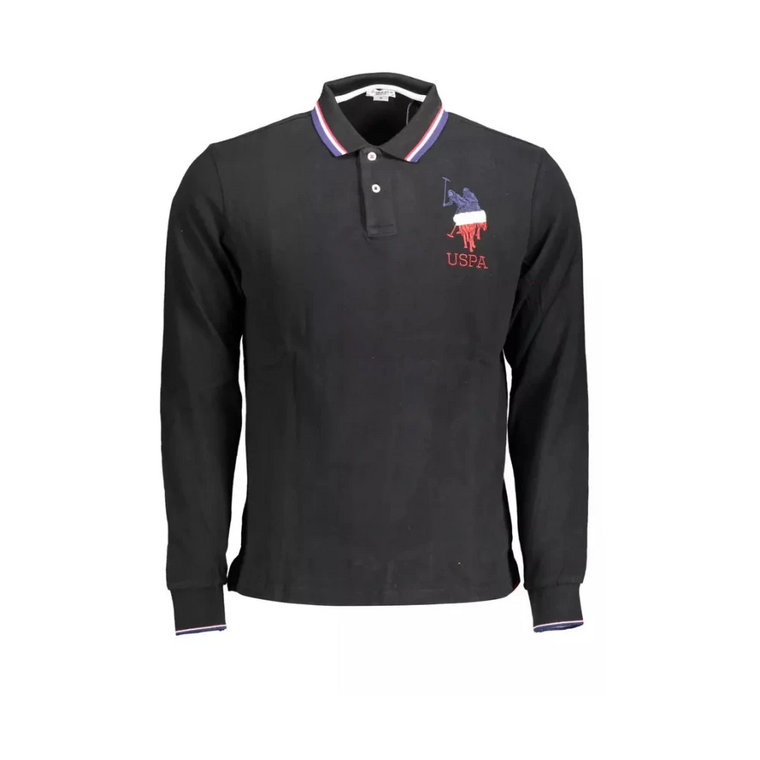 Czarna Polo Shirt z Długim Rękawem i Haftem U.s. Polo Assn.