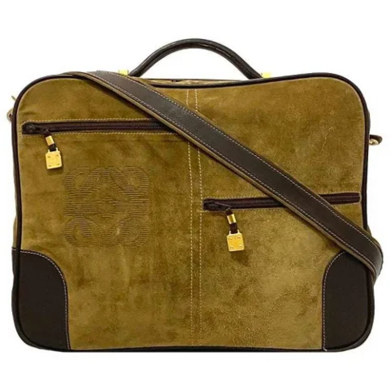 Pre-owned Suede briefcases Loewe Pre-owned