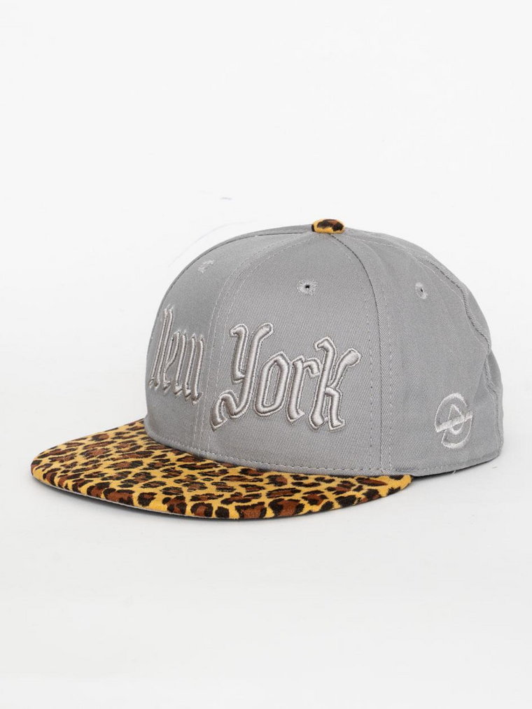 Czapka Z Daszkiem Snapback Szara Royal Blue New York Leopard Pattern