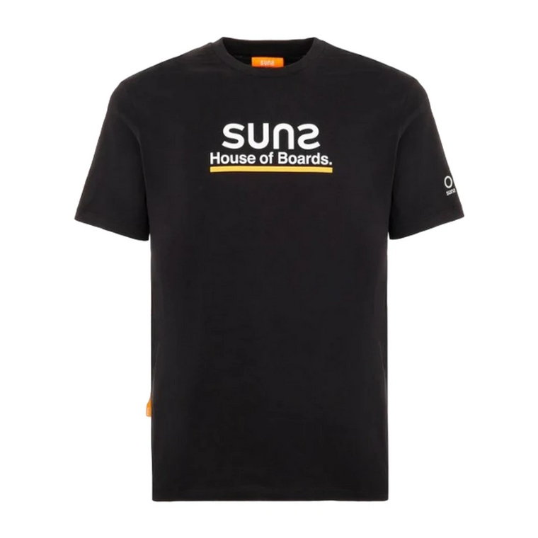 Koszulka z bawełny Czarna Sunspel