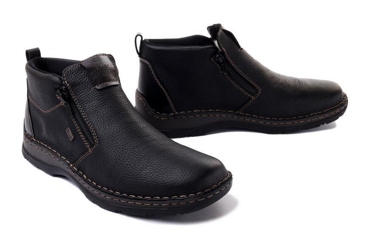 RIEKER TEX 05398-00 black, botki męskie