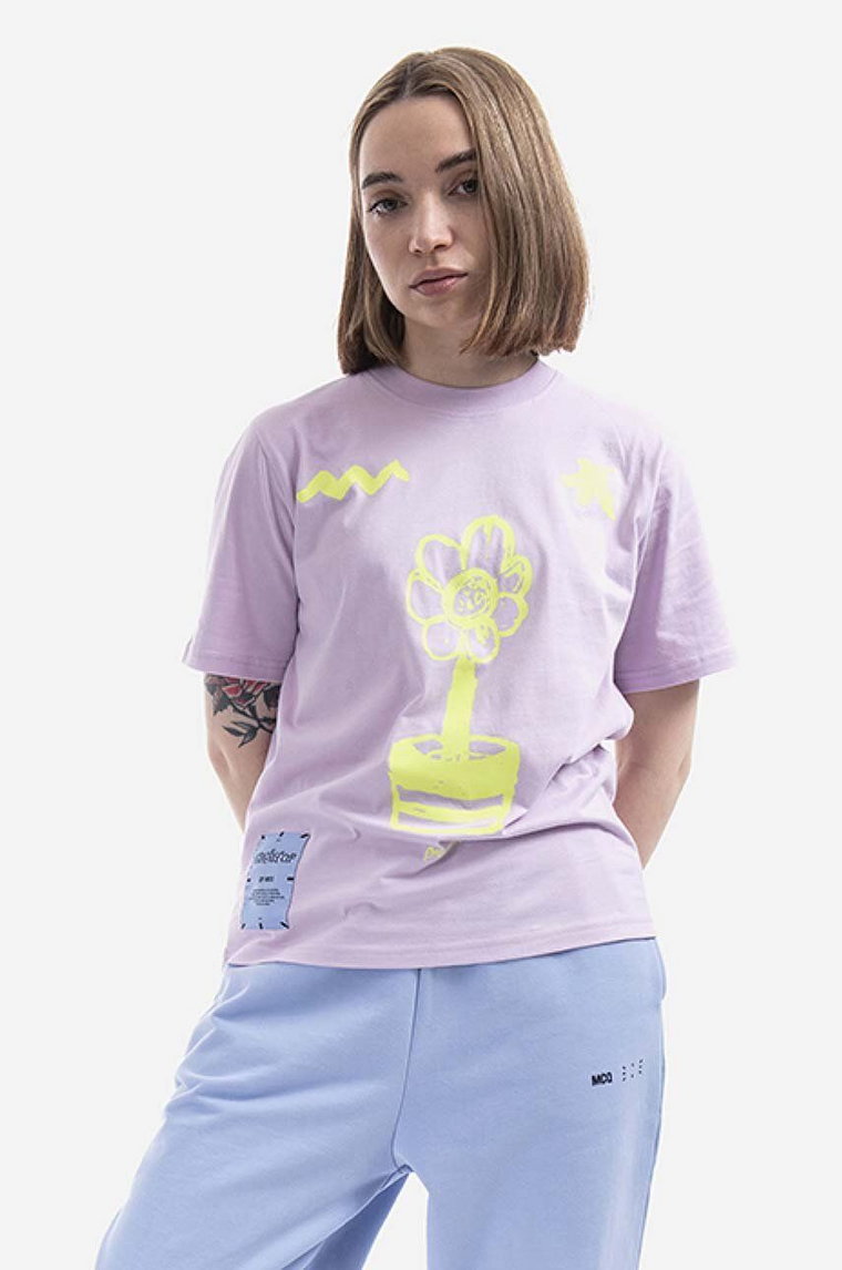 MCQ t-shirt bawełniany kolor fioletowy 624665RSJ756004-PURPLE